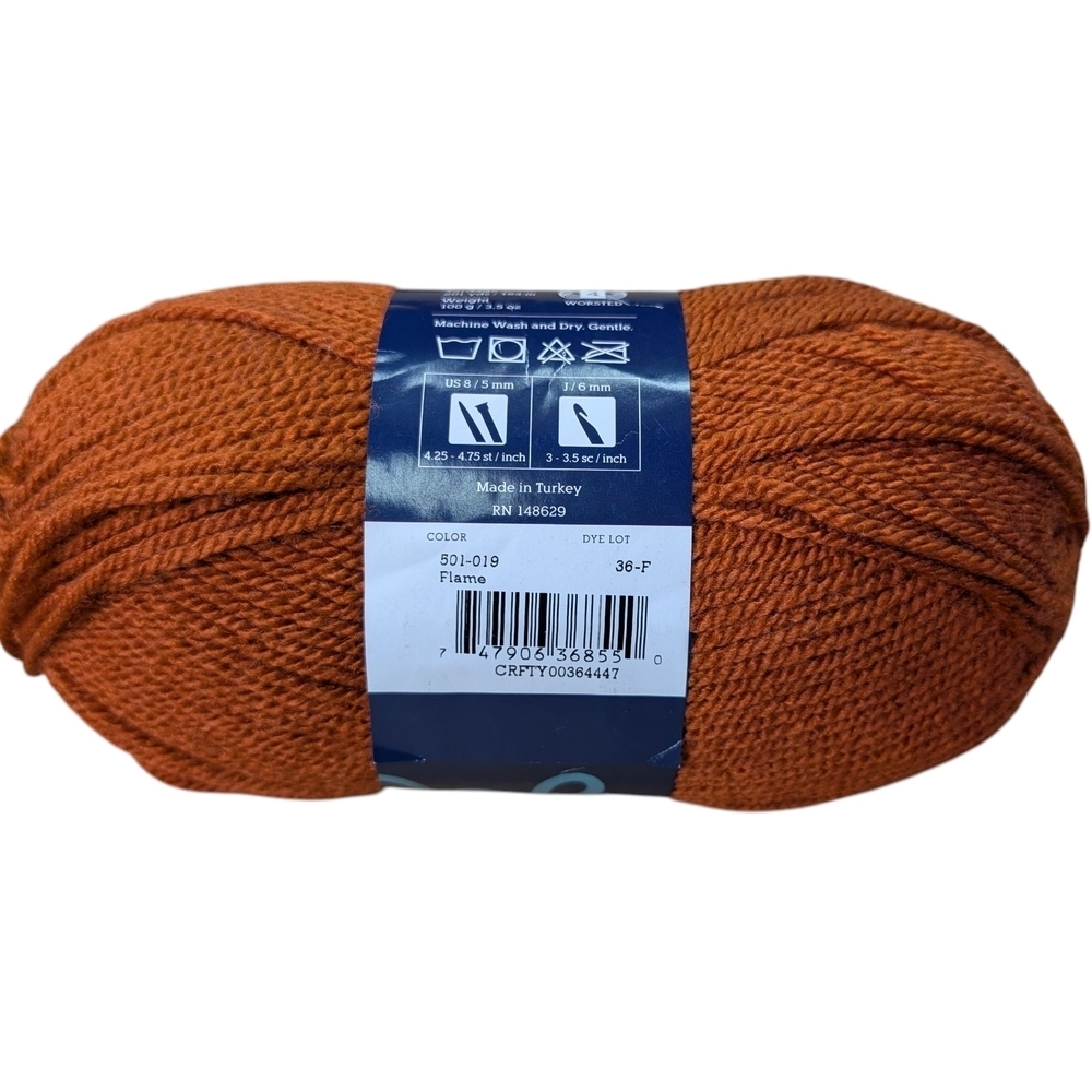 New Sprightly Yarns Acrylic Worsted Yarn Flame Orange 201 Yards Knit Crochet - Picture 5 of 5